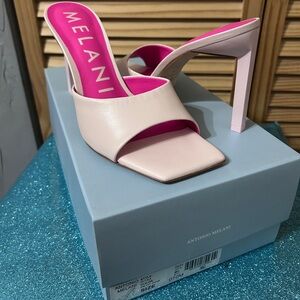 Antonio Melani Ritaa Leather Square Toe Sandals Light Pink
Size: 7 M